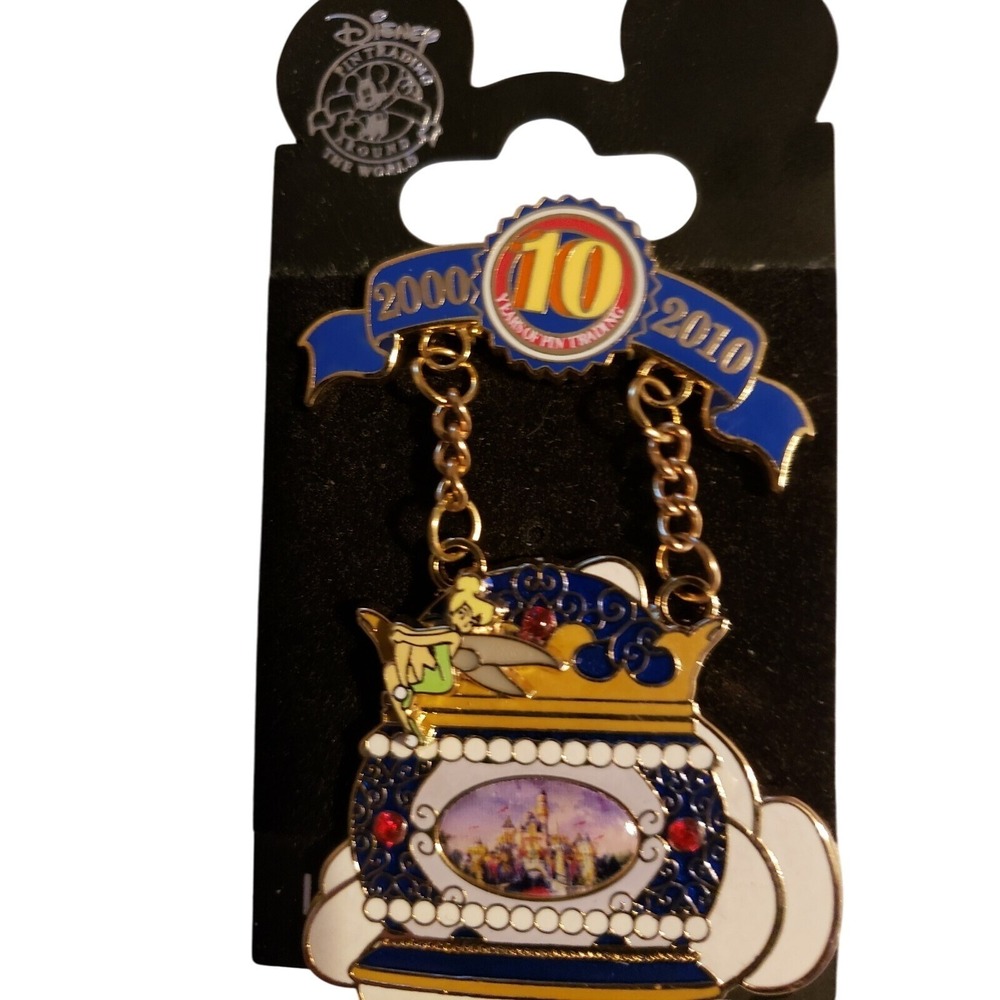 Disney Pin Tinker Bell Jeweled DLR Trading 10th Anniversary Decade LE 1000 81663